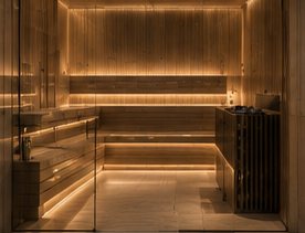 Sauna finlandés de madera